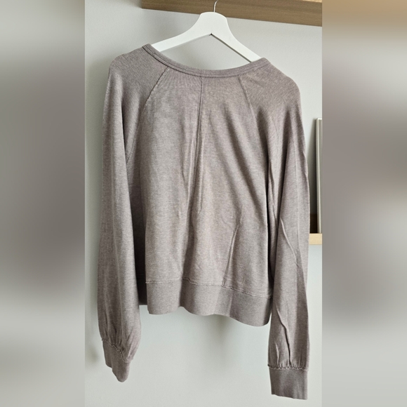Aerie Taupe Button-Up Sweatshirt - Picture 4 of 5